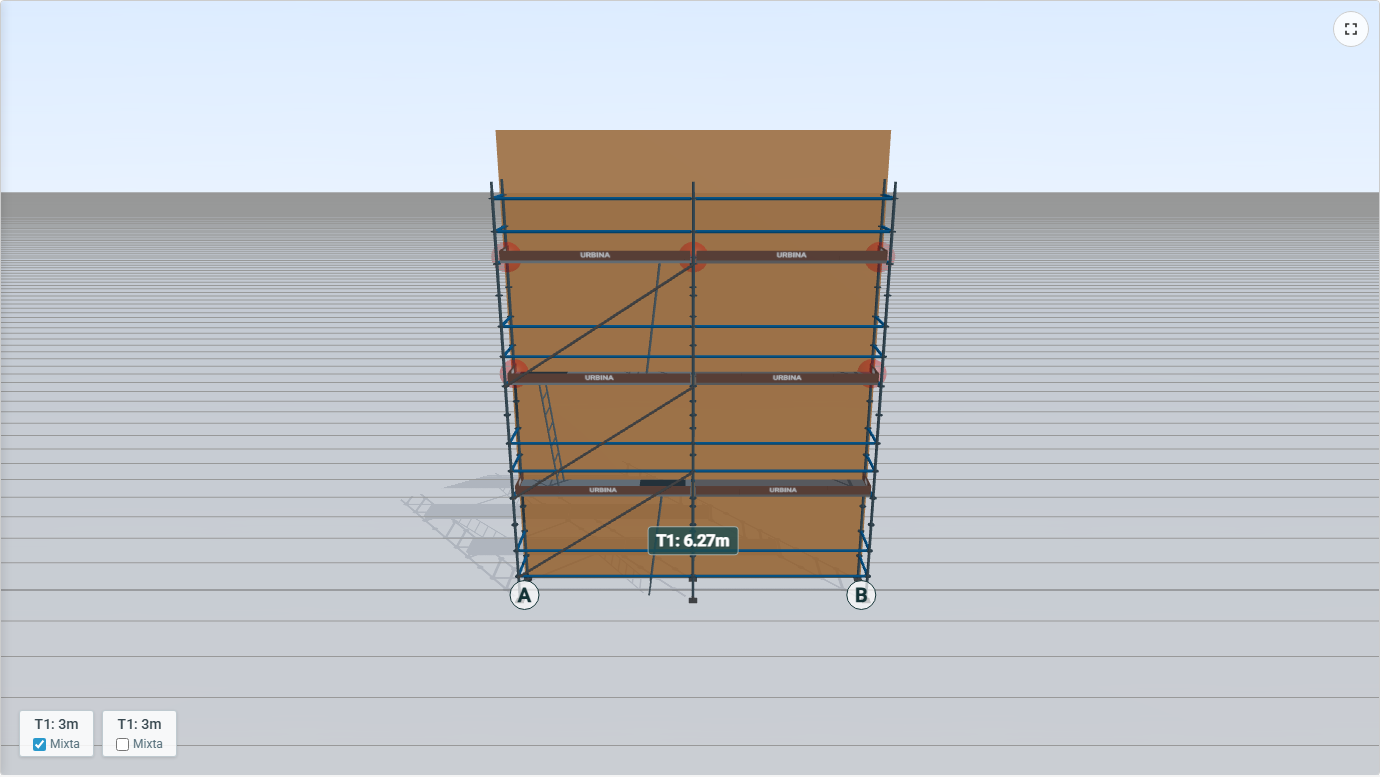 3D scaffold view generated by the application